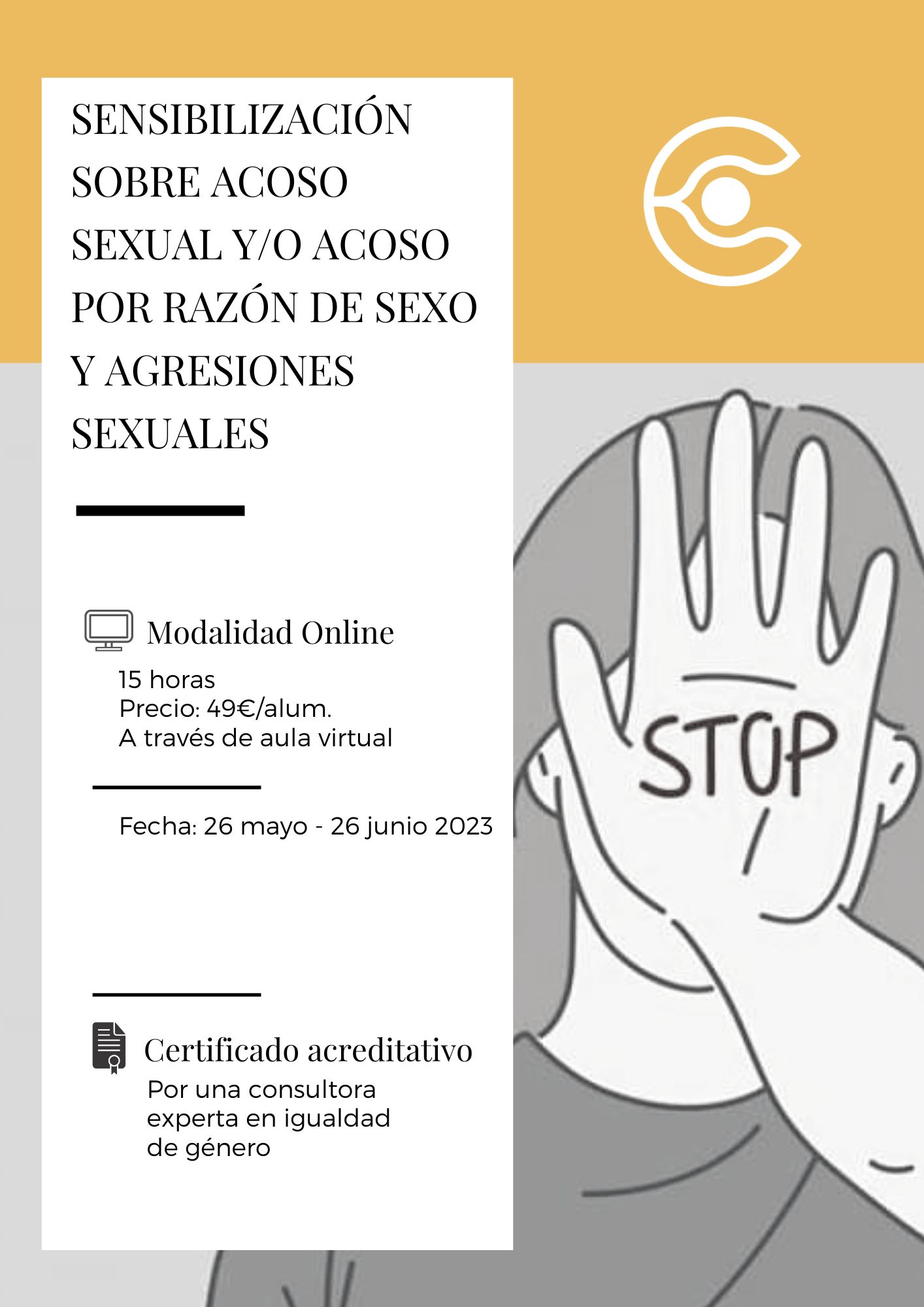 Portada de la Ficha del Curso de Sensibilización en Acoso Laboral
